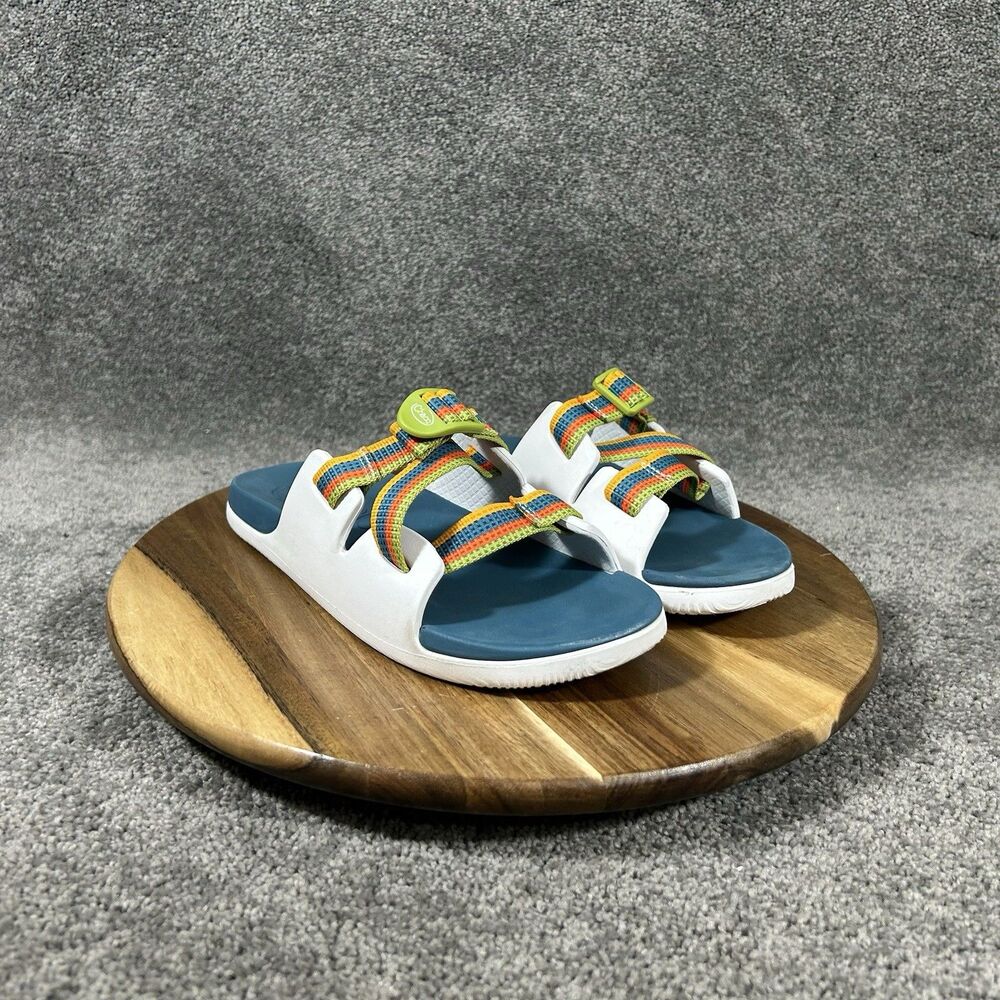 Chaco Chillos Slides Kids Sz 6 Tetra Multi Colorful Slip On Comfy Beach Sandals